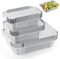 Notwoe 30 Pièces Barquette Aluminium,1750ml/700ml/410ml,Barquette Aluminium avec Couvercle,Barquette Aluminium Barbecue Réutilisables,Barquette Alimentaire Jetable pour Cuisiner,Griller,Cuire.