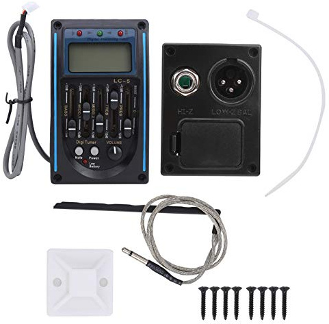 5-Band-Gitarren-Tonabnehmer-Equalizer mit Vorverstärker, Piezo-Tonabnehmer A und LCD-Display für Akustik-Klassiker-Gitarren