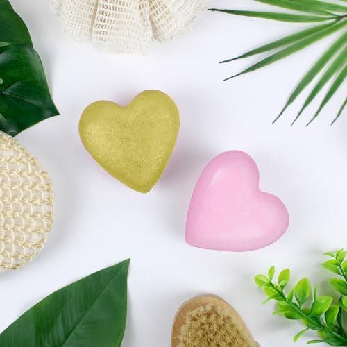 French Tendance - Bombe de Bain Moussant Coeur- Relaxation Détente - Cadeau Femme - Bien-Etre - Parfum Fraise - Rose et Doré - 1 x 30 grs - Ambiance Aromatherapie