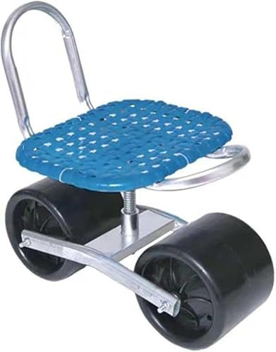Roter rollender Gartenwagen mit Sitz und Rückenlehne – praktischer Roller für Jäten/Gartenarbeit – Schiebesitz und Arbeitshocker für mühelose Aufgaben im Freien