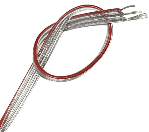 Hauptleitung Fest 3-poliges, transparentes Flachkabel, 17 Stränge, isolierter Kupferdraht, 5,4 mm Durchmesser, positiver negativer Pol, LED-Kabelbaum, 5 Meter Verbinder Webstuhl