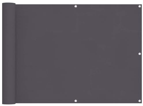 vidaXL Balkon Sichtschutz, Balkonbespannung mit Ösen Seil, Wasserfeste Balkonabdeckung, Balkonverkleidung für Balkon Terrasse, 75x800cm Anthrazit 100% Polyester-Oxford