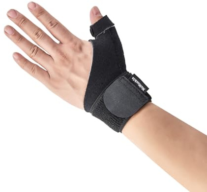 NuMuekla Atmungsaktive Daumenschiene für Trigger Finger, Daumen Bandage, Daumen Stabilisator für Spraind, Tendonitis, Arthritis, Lightweight Daumenstütze mit Daumen Unterstützung-Links