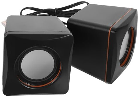 Veemoon Mini Altavoces de Escritorio USB para Computadora Portátil Escritorio, Altavoz Portátil Negro Fácil de Usar y Limpiar para Oficina y Viaje