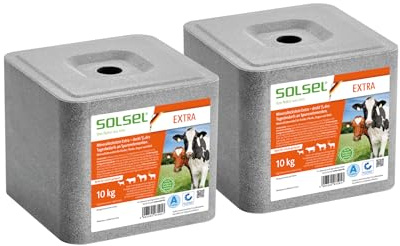SOLSEL Leckstein EXTRA 1/3 20 kg für Rinder Pferde Ziegen Wild | 2 x 10 kg Essenzielle Mineralien & Spurenelemente | Fördert Vitalität und Gesundheit
