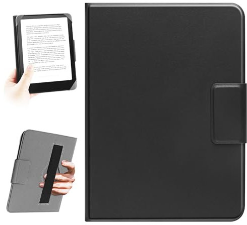 HoYiXi Universal Hülle für 6,8 Zoll,7 Zoll Kindle eReader. Kompatibel mit Paperwhite (2024-2019)/Kobo,Pocketbook,Tolino,Sony,Elastic Seilfall-Schutzhülle für 6-6,8'' E-Book-Reader, schwarz