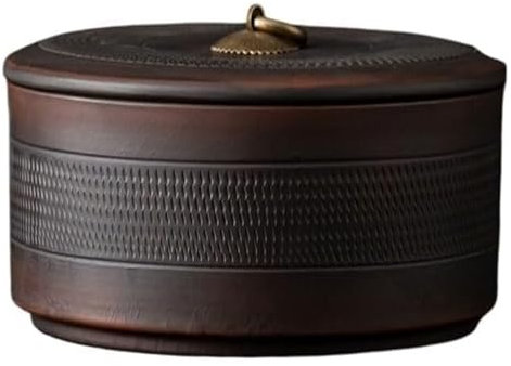 PXAMORTEL Tarros de almacenamiento de estilo chino, caja de té de cerámica morada, lata de té de cerámica, lata de té Pu'er de té, caja de almacenamiento grande para el hogar, caja de almacenamiento