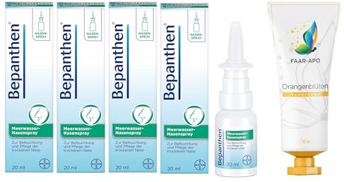 Meerwasser Nasenspray 4 X 20 ml inkl. einer hochwertigen Handcreme Marke Faar-Apo