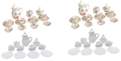 Garneck 4 Sets Simulation Teeservice Schreibtisch Wischer Gold Stitching Dekoration Kerzenständer Tischlampe Wand Windspiele Zahnkegel Kerzenhalter Kandelaber Keramik