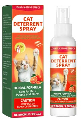 Cat Deterrent Spray - Indoor & Outdoor Training Safe Cat Spray, Protect Furniture, Sofas, Rugs, Restricted Areas-for Cat Behavior - Red Pack