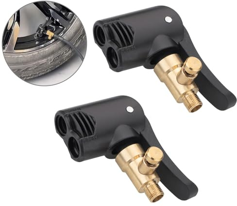 EuAcesry Adapter Französisches Ventil, 2 Pcs Autoventil Hebelstecker Adapter Messing, Reifenventil Kompressor Adapters Fahrrad, Click Valve Ventilwerkzeuge Ventil für Auto, Moto, Auto Reifen Air Chuck