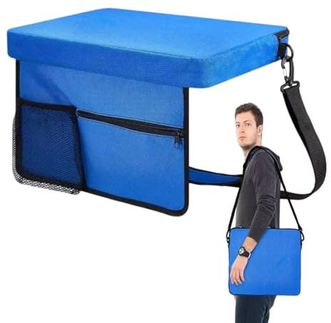 Cuscino per sedia da stadio, portatile, cuscino da stadio con schienale, cuscino portatile da terra, morbido cuscino impermeabile con tracolla per viaggi, concerti e picnic