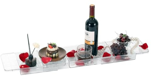 Plateau de bain extensible, étagère de bain au-dessus de la baignoire, pour livre, téléphone, tablette, verre à vin, s'adapte à la plupart des baignoires