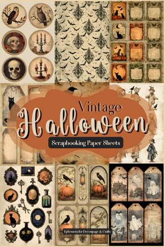 Vintage Halloween Scrapbooking Paper Sheets – Ephemera for Decoupage & Crafts