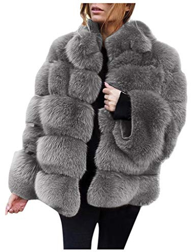 Cappotto da donna in pelliccia sintetica, giacca invernale in finta pelliccia, capispalla in pelliccia sintetica, fronte aperto, crop, parka spesso, cappotto invernale, giacca calda in peluche, calda