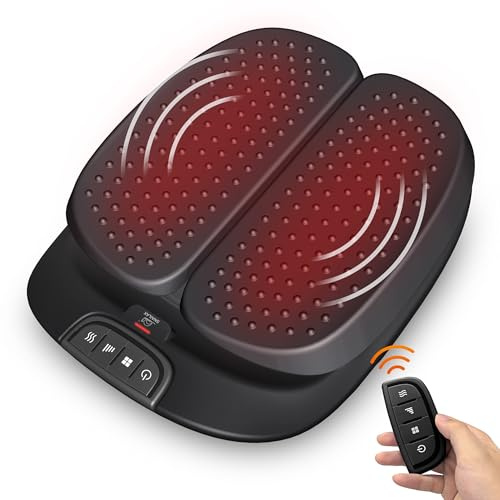 Snailax Fußmassagegerät mit Vibration und Wärme, elektrische Fußmassagegerät mit Fernbedienung, Massagegerät für Fußmassage Schwarz, Geschenke