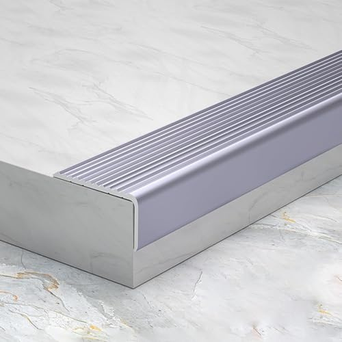 Generisk L-formad trappkantsprofil av aluminium, halkfri trappkant hörnprofil för trappkanter inomhus och utomhus, trappkantprofil för trapphus, grå || 3 x 2 cm
