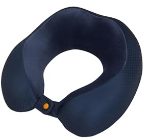 American Tourister Accessori da viaggio - Cuscino da viaggio in memory foam, cuscino cervicale ergonomico e confortevole per aereo, auto e treno, 30 cm, blu/arancione (blu/arancione)