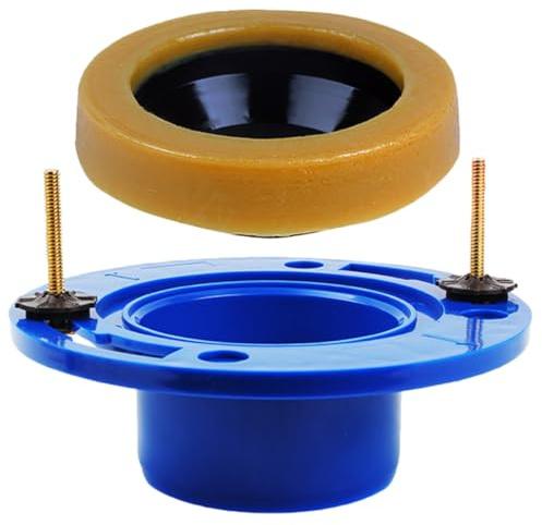 COHEALI Kit de Brida para Inodoro con Anillo de Cera Juego de Sellado para Taza de Baño Incluye Brida Anillo de Sellado y Tornillos de Instalación Accesorios para Reparación de