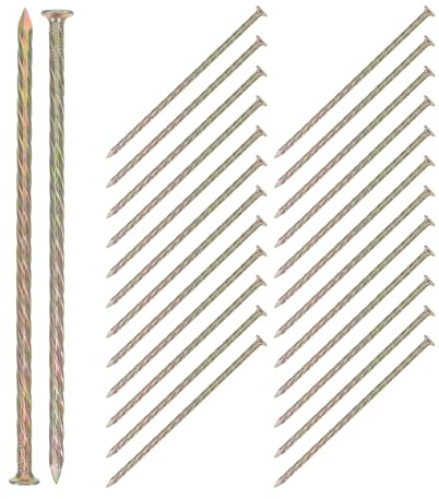 DRESSOOS 1 Paquete de 651 g de estacas para paisajismo de 15 cm (6 Pulgadas) - Clavos metálicos para Bordes de jardín, Clavos de Anclaje en Espiral para paisajismo - Resistentes para la instalación