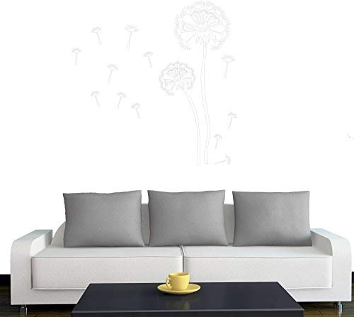A350 Wandtattoo 2x Pusteblumen + 25 Samen 180cm / 120cm weiss (erh. in 40 Farben + 3 Größen)