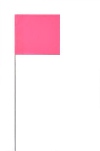 Swanson FPK21100 2-Inch by 3-Inch Marking Flags with 21-Inch Wire Staffs, Pink 100 Pack
