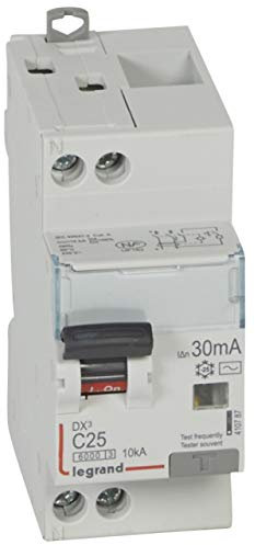 410787 Legrand Disjoncteur différentiel 25A 30mA type AC 1P+N DX³6000 10kA