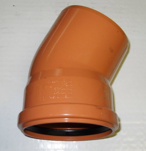 Soil Pipe 15 Degree Bend 110 mm Inlet - Push Fit - Brown - Underground - Waste