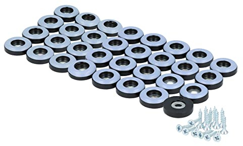 GLEITGUT 32 x Teflongleiter zum Schrauben 19 mm PTFE Möbelgleiter 5 mm stark Stuhlgleiter rund