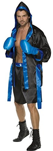 Smiffy's Adult men's Boxer Costume, Robe, Shorts, Belt and Gloves, Icons and Idols, Serious Fun, Size M, 36391