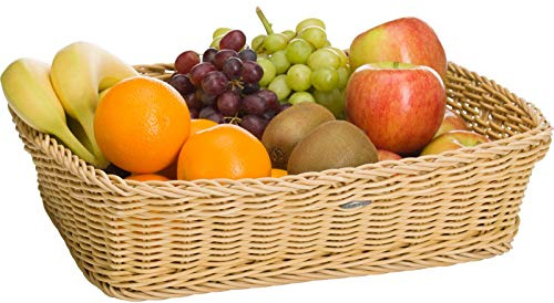 Westmark Mehrzweck-Korb, geeignet für Hotel und Gastronomie, Rechteckig, ca. 37 x 30 x 9 cm, Synthetikfaser, Saleen Edition, Hellbeige, 02052030101