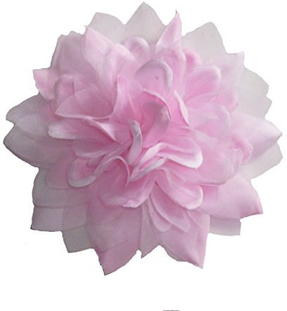 Véranno Fixe traîne - Broche - Chouchou - Fleur en Tissus et Tulle Rose N°9, Accessoire de Mariage - Bijoux Mariage
