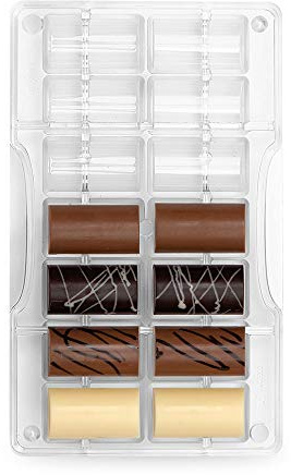Decora 0050116 SCHOKOLADENFORM MITTLERE Zylinder 40X22X11HMM 200X120X22MM, Polycarbonate
