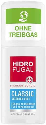 Hidrofugal Classic Zerstäuber (55 ml), starker Anti-Transpirant Schutz mit dezentem Duft, Deo Spray für zuverlässigen Schutz ohne Ethylalkohol