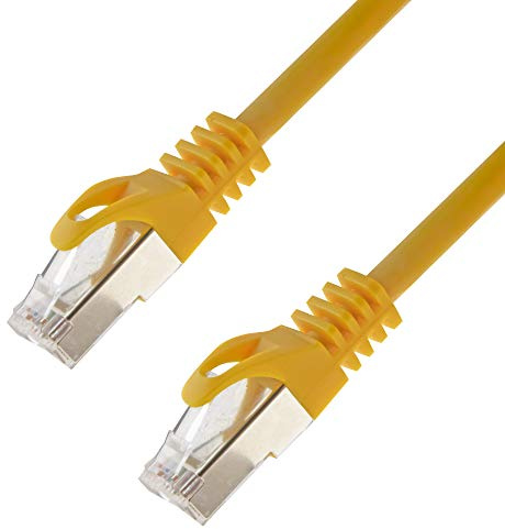 Netzwerkkabel S/FTP PIMF Cat. 7 50 Meter gelb Patchkabel Gigabit Ethernet LAN DSL CAT7 Kabel