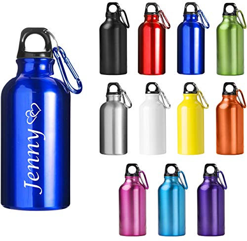 Schmalz Aluminium Bouteille avec Gravure Bouteille Isolée Randonnée Camping Extérieur École la Maternelle Gravé - Rouge, 17 x 6,5 cm