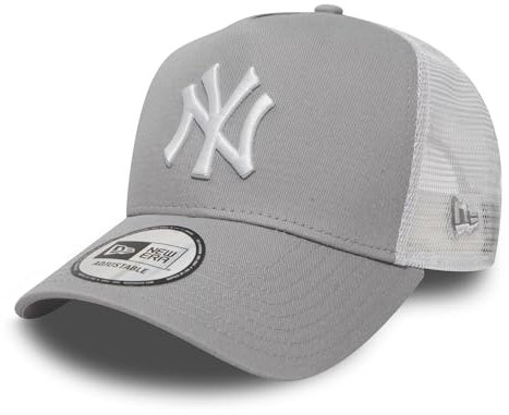 New Era New York Yankees MLB Clean Grau Weiß Verstellbare 9Forty A-Frame Trucker Cap für Kinder - Child