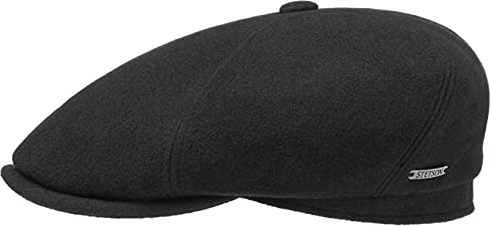 Stetson Reid 6 Panel Flatcap Herren Schirmmütze Herbst Winter Wolle Kaschmir schwarz 60 cm