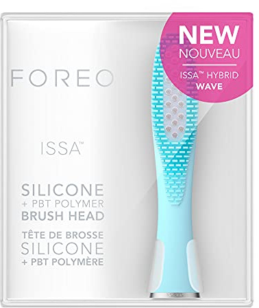 FOREO ISSA Hybrid Wave Bürstenkopf, med. Silikon & PBT Polymerborsten, 6 Mon. haltbar, austauschbar,Mint | Zahnbürstenkopf, Ersatzbürstenkopf, Silikonborsten, Polymerborsten, Plaque-Entfernung, Zahnfleischpflege