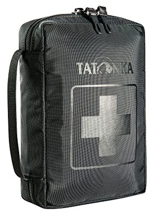Tatonka First Aid S - Erste-Hilfe-Tasche (ohne Inhalt) mit unterteiltem Hauptfach und Gürtelschlaufe - Zum selber Befüllen - Abmessungen: 18 x 12,5 x 5,5 cm (Black)