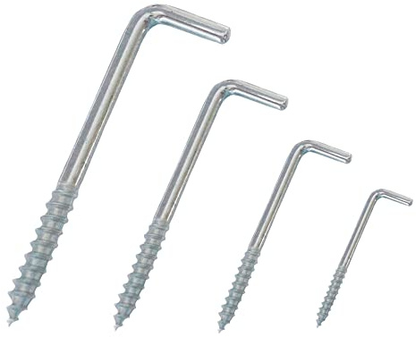 Generisch L-Haken gerade 90°, Schraubhaken Stahl verzinkt Winkel Haken mit Holzgewinde (25, 2,8 x 20 mm)