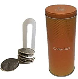 James Premium Kaffeepaddose - Kaffeepads Dose hält die Pads länger frisch - Pad Dose für Kaffeepads ORANGE - auch geeignet für Senseo Pads - Plus Padheber