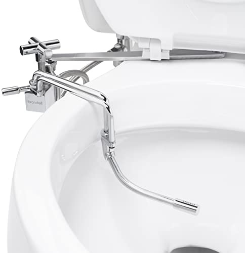 Brondell SMB-15 Accesorio de bidé Manual para Asientos de Inodoro con pulverizador Ajustable y presión de Agua, Perfil Delgado, Cromado