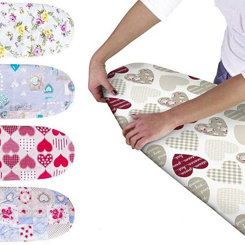 Russo Tessuti Copriasse Telo Copri ASSE da Stiro Mollettone Elastico 60x140 Fantasie Assortite