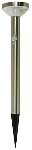 Dapo Stromsparende LED-Solar-Wege-Leuchte BROK, 50cm, silber. Bewegungsmelder + Helligkeitsregler. Solar-Sockel-Lampe, Gartenbeleuchtung (Sockel 50 cm silber)