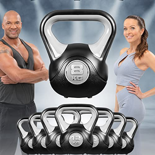 Miweba Sports Kettlebell KB200 | 4.0-12.0 kg Gewichte | Kugelhantel | Kugelgewicht | Schwunghantel | Kettlebells | Hanteln | Hantel für Indoor & Outdoor | Krafttraining
