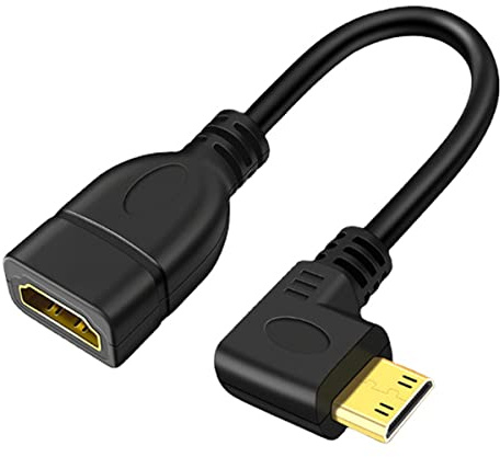 YSJJZRL 15 cm 90 gradi Mini HDMI maschio a HDMI femmina Cavo Mini HDMI a HDMI Adattatore Cavo Supporto 4K 1080p (destra-Mini HDMI)