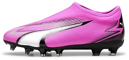 Puma Unisex Youth Ultra Match Ll Fg/Ag Jr Soccer Shoes, Poison Pink-Puma White-Puma Black, 37.5 EU