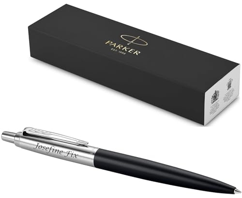 PARKER Jotter XL mit Gravur | Premium Stift | Geschenkbox | blaue Mine | personalisiertes Geschenk | Namen | Geburtstag | edel (Mattschwarz)