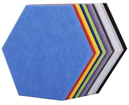 zklaseot Akustikschaumstoff, 10 STK Hexagon Akustikplatten, Schallabsorbierend Paneele, Selbstklebend Akustikplatte, for Tür, Wanddekoration (Farbe : Weiß, Größe : 30x34.5x0.9cm)